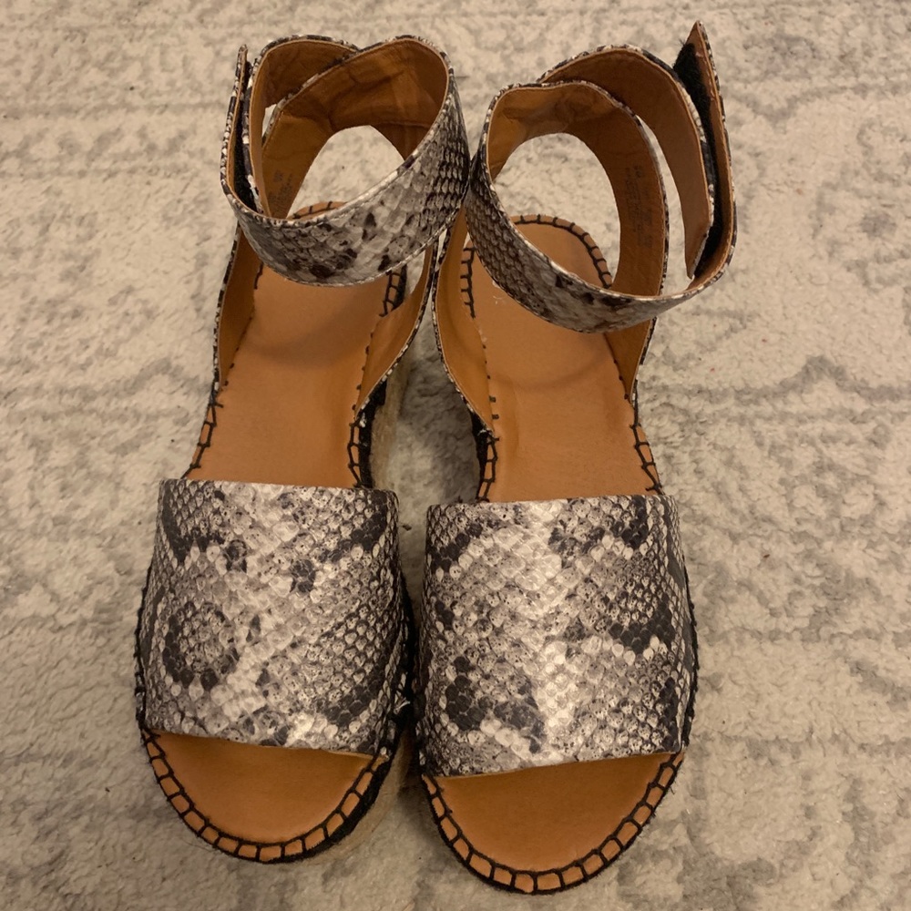 Snakeskin / Reptile Platform Espadrille Wedges